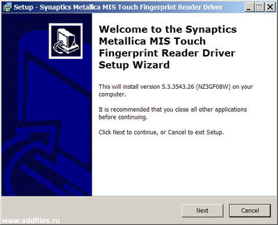 Synaptics Metallica MIS Touch Fingerprint Reader Driver