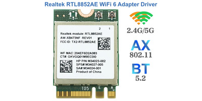 Realtek RTL8852AE WiFi 6 802.11ax PCIe Adapter Driver 6001.10.349.0 WH
