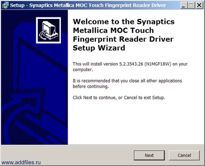 Synaptics Metallica MOC Touch Fingerprint Reader Driver 5.2.3543.26