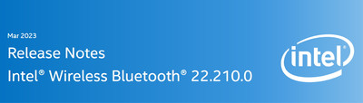 Intel Wireless Bluetooth Software release 22.210.0.3